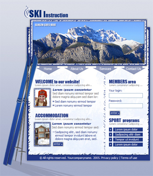 Ski, Sports, Winter Sports, Free Website Template