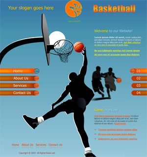 Basketball, Sports, Free Website Template