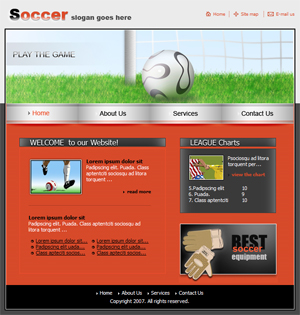 Soccer, Sports, Free Website Template