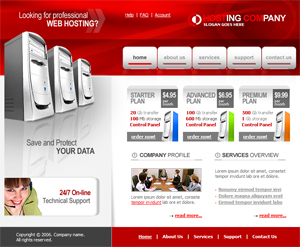 Web Hosting, Free Website Template